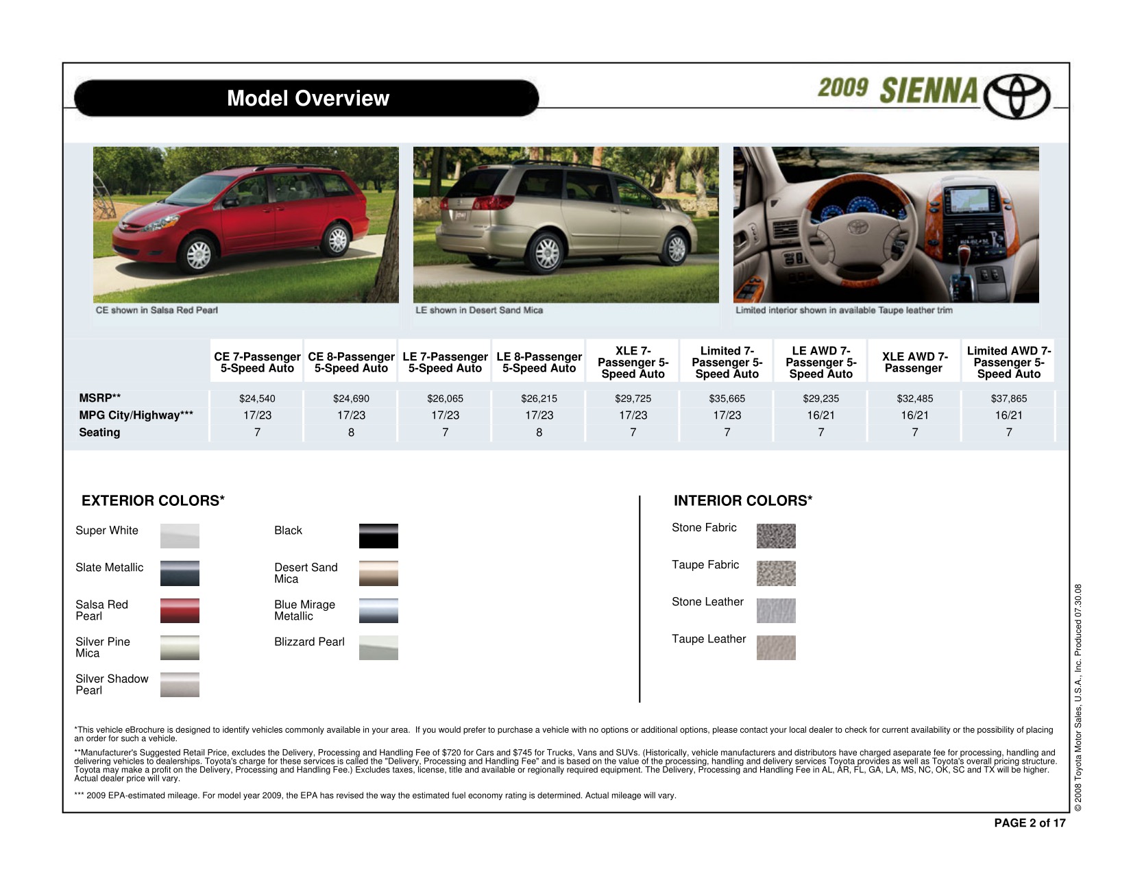 2009 Toyota Sienna Brochure Page 13